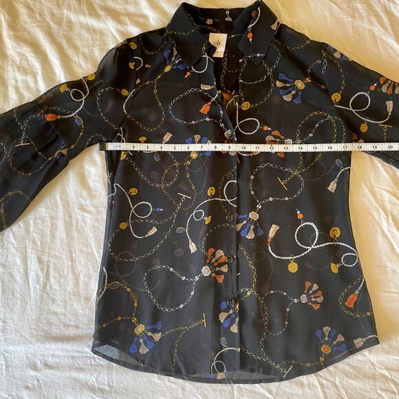 Cabi Collared Black Blouse, XS - Picture 8 of 9